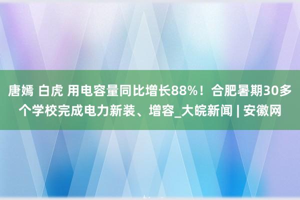 唐嫣 白虎 用电容量同比增长88%！合肥暑期30多个学校完成电力新装、增容_大皖新闻 | 安徽网