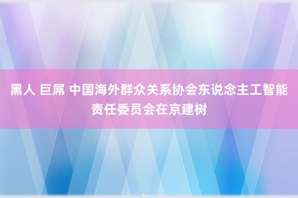 黑人 巨屌 中国海外群众关系协会东说念主工智能责任委员会在京建树