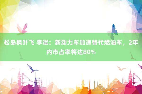 松岛枫叶飞 李斌：新动力车加速替代燃油车，2年内市占率将达80%