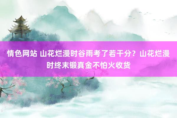 情色网站 山花烂漫时谷雨考了若干分？山花烂漫时终末锻真金不怕火收货