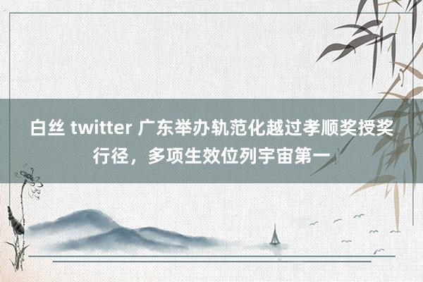 白丝 twitter 广东举办轨范化越过孝顺奖授奖行径，多项生效位列宇宙第一