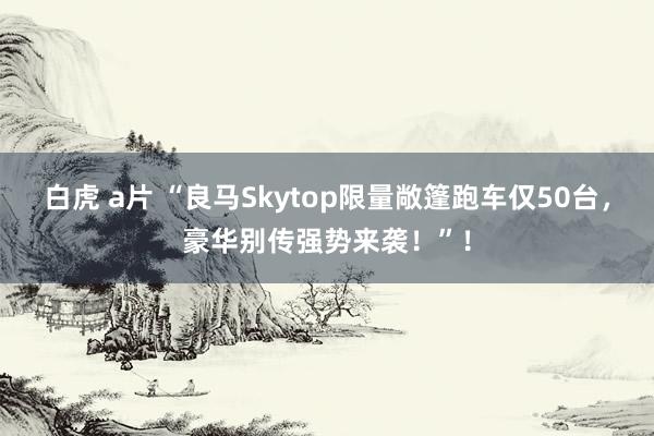 白虎 a片 “良马Skytop限量敞篷跑车仅50台，豪华别传强势来袭！”！