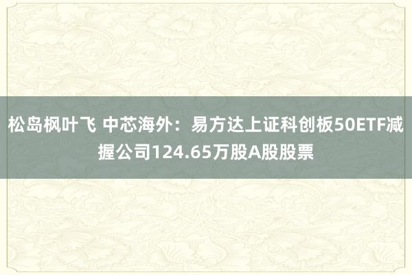 松岛枫叶飞 中芯海外：易方达上证科创板50ETF减握公司124.65万股A股股票