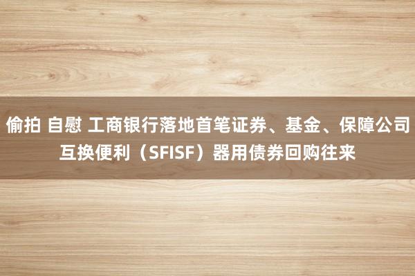 偷拍 自慰 工商银行落地首笔证券、基金、保障公司互换便利（SFISF）器用债券回购往来