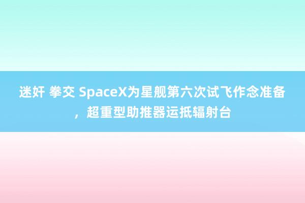 迷奸 拳交 SpaceX为星舰第六次试飞作念准备，超重型助推器运抵辐射台