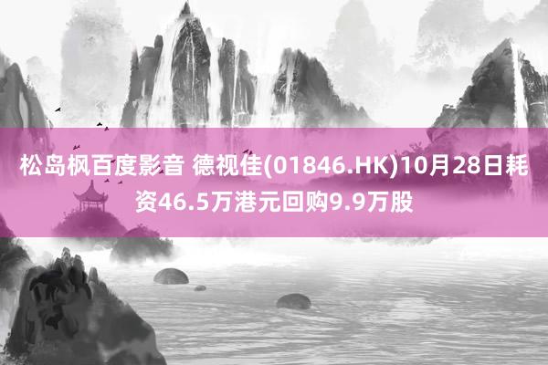 松岛枫百度影音 德视佳(01846.HK)10月28日耗资46.5万港元回购9.9万股