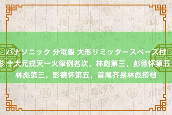 パナソニック 分電盤 大形リミッタースペース付 露出・半埋込両用形 十大元戎灭一火律例名次，林彪第三，彭德怀第五，首尾齐是林彪搭档