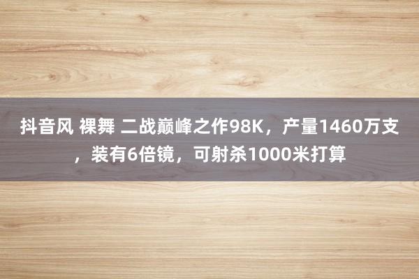 抖音风 裸舞 二战巅峰之作98K，产量1460万支，装有6倍镜，可射杀1000米打算