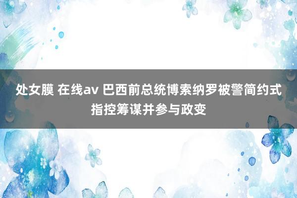 处女膜 在线av 巴西前总统博索纳罗被警简约式指控筹谋并参与政变