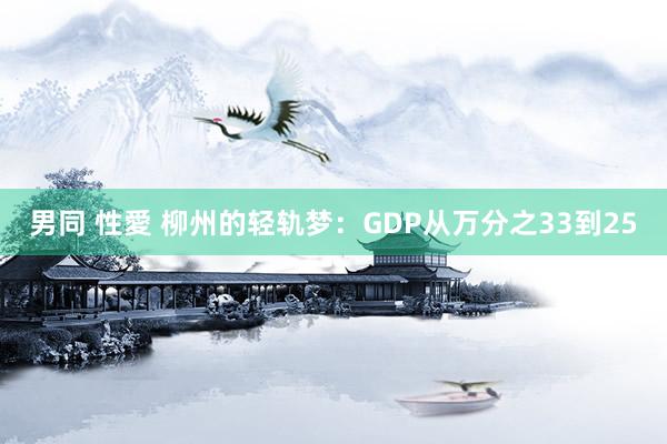 男同 性愛 柳州的轻轨梦：GDP从万分之33到25