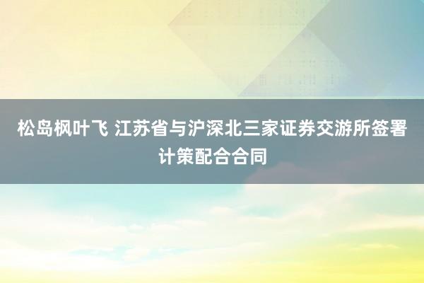 松岛枫叶飞 江苏省与沪深北三家证券交游所签署计策配合合同