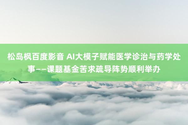 松岛枫百度影音 AI大模子赋能医学诊治与药学处事——课题基金苦求疏导阵势顺利举办