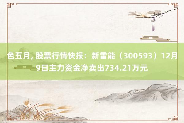 色五月， 股票行情快报：新雷能（300593）12月9日主力资金净卖出734.21万元