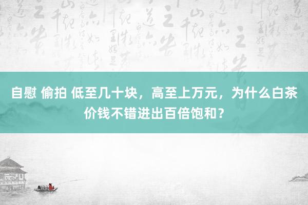 自慰 偷拍 低至几十块，高至上万元，为什么白茶价钱不错进出百倍饱和？