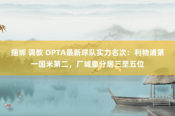 捆绑 调教 OPTA最新球队实力名次：利物浦第一国米第二，厂城皇分居三至五位