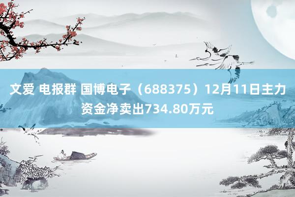 文爱 电报群 国博电子（688375）12月11日主力资金净卖出734.80万元