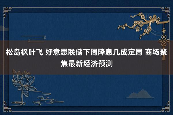 松岛枫叶飞 好意思联储下周降息几成定局 商场聚焦最新经济预测