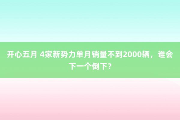 开心五月 4家新势力单月销量不到2000辆，谁会下一个倒下？