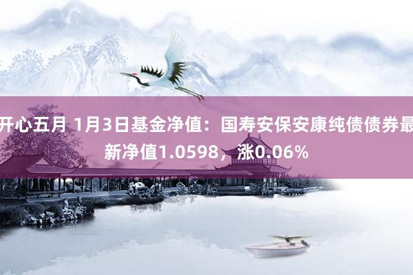 开心五月 1月3日基金净值：国寿安保安康纯债债券最新净值1.0598，涨0.06%