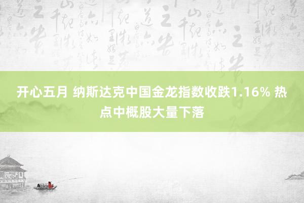 开心五月 纳斯达克中国金龙指数收跌1.16% 热点中概股大量下落