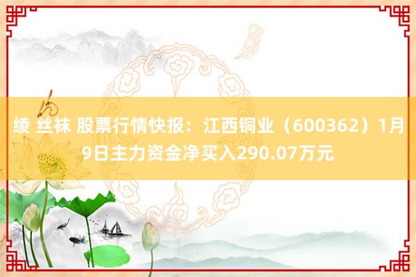 绫 丝袜 股票行情快报：江西铜业（600362）1月9日主力资金净买入290.07万元