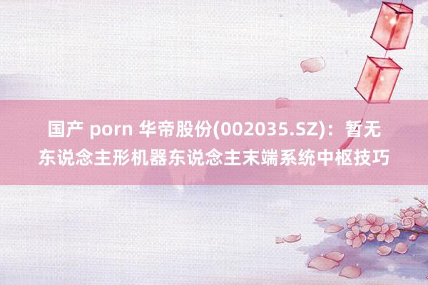 国产 porn 华帝股份(002035.SZ)：暂无东说念主形机器东说念主末端系统中枢技巧